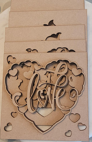 DIY Paint Your Own 3d layered Heart Wooden Sign Kit Make Your Own Door or wall Sign Wood Blank for Custom Home Decor