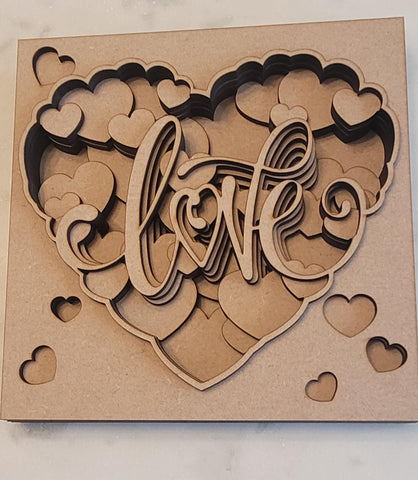 DIY Paint Your Own 3d layered Heart Wooden Sign Kit Make Your Own Door or wall Sign Wood Blank for Custom Home Decor