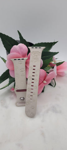 Engraved Boxer, dog lover Design for Apple Watch Silicone Sports Band/Strap 38mm/40mm/41mm/42mm/44mm/45mm/46mm/49mm Boho