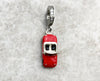 Red Enamel Sports Car Charm , car Charm S925 Sterling Silver Charms for Bracelet necklace