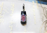 Mini Enamel Car Charm Lobster Claw ,UK Flag car Charm S925 Sterling Silver Charms for Bracelet necklace, United Kingdom Flag