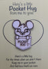 Mouse Handmade Wooden Pocket hug token love gift little pocket hug, pick me up pocket hug token