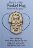 Dinosaur Handmade Wooden Pocket hug token love gift little pocket hug, pick me up pocket hug token