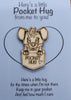 Hyena Handmade Wooden Pocket hug token love gift little pocket hug, pick me up pocket hug token