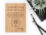 Wooden Little Pocket Hug Father's Day card with wooden token | - Mindfulness Gift for Someone You Love for Family or Friends
