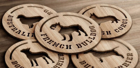 Over 60 Different Dog breeds Wooden Coasters, Dog Breed Coaster, dog lover Coaster