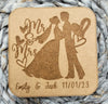 Wooden Personalised Wedding Table Coasters - Unique Wooden Favour Placecards for Guests thinking of you, Wedding Gift