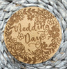 Wooden Anniversary Wedding Table Coasters - Unique Wooden Favour Placecards for Guests thinking of you, Wedding Gift