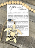 Wooden The Graceful Guardian Sea Turtle Ornament, Sea Turtle Ornament, Car Charm, Motherhood, Parent-Child, Story Ornaments
