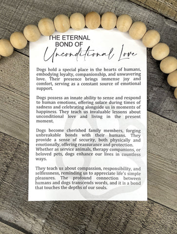 Wooden The Eternal Bond of Unconditional Love Dog Ornament, Dog Ornament, Pet Ornament, Car Charm, Story Ornaments