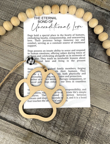 Wooden The Eternal Bond of Unconditional Love Dog Ornament, Dog Ornament, Pet Ornament, Car Charm, Story Ornaments