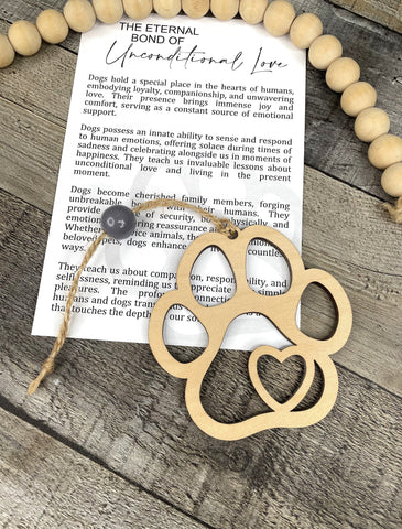 Wooden The Eternal Bond of Unconditional Love Dog Ornament, Dog Ornament, Pet Ornament, Car Charm, Story Ornaments