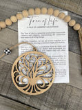 Wooden Tree of Life Tree Ornament, Divine Tree Gift, Family Tree, Car Charm, Tree of Life Car Charm, Story Ornaments