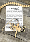 Wooden Enchanted Creature Dragonfly Ornament, Dragonfly, Car Charm, Strength and Balance, Embracing Change, Story Ornament