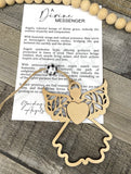 Wooden A Divine Messenger Angel Ornament, Angel Ornament, Divine Angel Wings, Car Charm, Heavenly Angel Gift, Story Ornaments