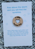 Wooden Pocket hug token love gift Rise above the Storm- Inspiration, thinking of you, Pick Me Up Gift, Motivation, Graduation, Friendship