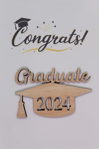 Wooden 2024 Grad - 2024 Graduation  cap ornament or car charm - Gift for 2024 Senior, Graduation Gift