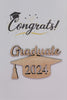 Wooden 2024 Grad - 2024 Graduation  cap ornament or car charm - Gift for 2024 Senior, Graduation Gift