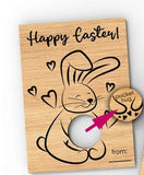 Wooden Little Pocket Hug Hugging Bunny card with token | Sending a little hug for Someone You Love for Family or Friends Affirmation token