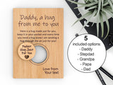Wooden Little Pocket Hug Father's Day card with wooden token | - Mindfulness Gift for Someone You Love for Family or Friends