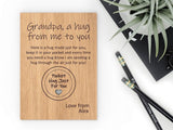 Wooden Little Pocket Hug Father's Day card with wooden token | - Mindfulness Gift for Someone You Love for Family or Friends