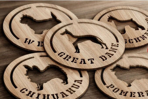 Over 60 Different Dog breeds Wooden Coasters, Dog Breed Coaster, dog lover Coaster