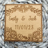 Wooden Personalised Wedding Table Coasters - Unique Wooden Favour Placecards for Guests thinking of you, Wedding Gift