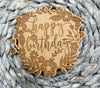 Wooden Happy Birthday Coaster, Banners, cake, balloons Birthday Gift  thinking of you, coaster, Coaster token encouragement gift