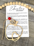 Wooden The Educators Orchard Apple Ornament, Teacher Ornament, Educator Gift, Car Charm, Teacher-Student Gift, Story Ornaments