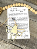 Wooden The Harmonious Hive Bee Ornament, Bee Ornaments, Car Charm, Co-Worker Gift, My Hive Gift, Story Ornaments
