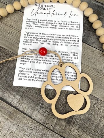 Wooden The Eternal Bond of Unconditional Love Dog Ornament, Dog Ornament, Pet Ornament, Car Charm, Story Ornaments