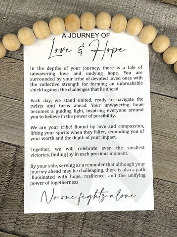 Wooden A Journey of Love and Hope Cancer Awareness Ornament, Cancer Awareness Gift, Cancer Awareness Car Charm, Story Ornaments