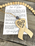 Wooden A Journey of Love and Hope Cancer Awareness Ornament, Cancer Awareness Gift, Cancer Awareness Car Charm, Story Ornaments