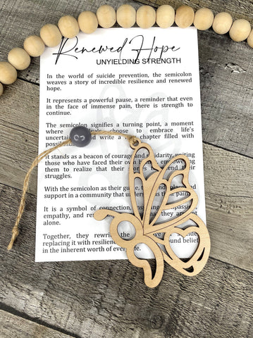 Wooden Spiritual Transformation Butterfly Ornament, In Loving Memory Ornament, Memorial Gift, Butterfly Ornament