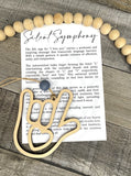 Wooden Silent Symphony - ASL I Love You Sign Ornament, Sign Language Gift, I Love You Sign Car Charm, Story Ornaments