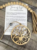 Wooden Tree of Life Tree Ornament, Divine Tree Gift, Family Tree, Car Charm, Tree of Life Car Charm, Story Ornaments