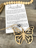 Wooden Spiritual Transformation Butterfly Ornament, In Loving Memory Ornament, Memorial Gift, Car Charm, Story Ornaments