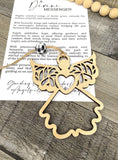 Wooden A Divine Messenger Angel Ornament, Angel Ornament, Divine Angel Wings, Car Charm, Heavenly Angel Gift, Story Ornaments