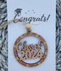 Wooden Class of 2024 - Graduation ornament or car charm - Gift for 2024 Senior, Graduation Gift