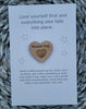 Wooden Pocket hug token love gift Love Yourself- Inspiration, thinking of you, miss you  Pick Me Up Gift, Motivation, Graduation, Friendship