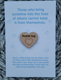 Wooden Pocket hug token love gift Bring sunshine - Inspiration, thinking of you, Pick Me Up Gift, Motivation, Graduation, Friendship