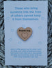 Wooden Pocket hug token love gift Bring sunshine - Inspiration, thinking of you, Pick Me Up Gift, Motivation, Graduation, Friendship