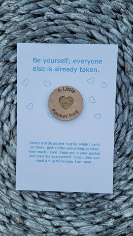 Wooden Pocket hug token love gift Do what you can - Inspiration, thinking of you, Pick Me Up Gift, Motivation, Graduation, Friendship