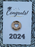 Wooden Pocket hug token love gift Graduation 2024 Inspiration, thinking of you, Pick Me Up Gift, Motivation, Graduation, Friendship