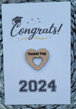 Wooden Pocket hug token love gift Graduation 2024 Inspiration, thinking of you, Pick Me Up Gift, Motivation, Graduation, Friendship
