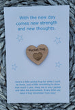 Wooden Pocket hug token love gift New day new thoughts - Inspiration, thinking of you, Pick Me Up Gift, Motivation, Graduation, Friendship