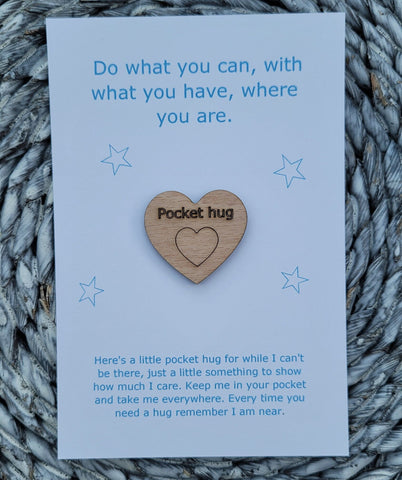 Wooden Pocket hug token love gift Do what you can - Inspiration, thinking of you, Pick Me Up Gift, Motivation, Graduation, Friendship
