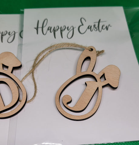 custom Initial Easter Tag Letter Personalised Wooden Easter eggs Basket Tags - Personalised