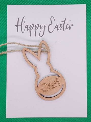 Wooden Easter eggs Basket Tags - Personalised