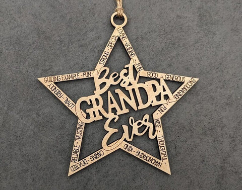 DIY Paint your own Wooden Best Grandpa Ever gift tag, Grandpa Ornament, Grandpa gift- come in Plain natural colour